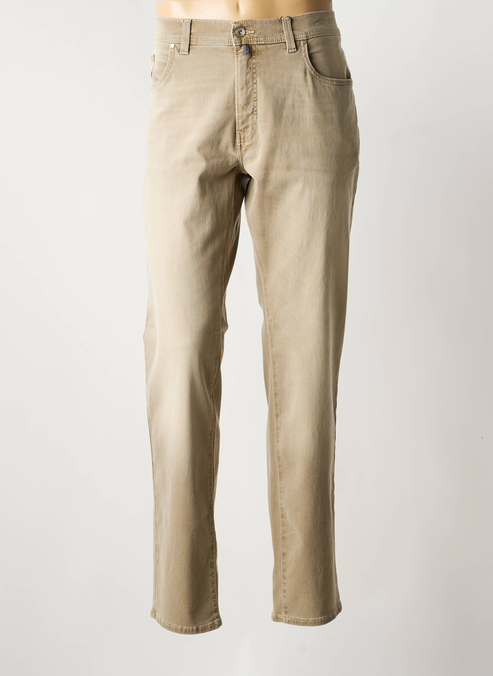 Pantalon droit stretch taille normale beige PIERRE CARDIN homme