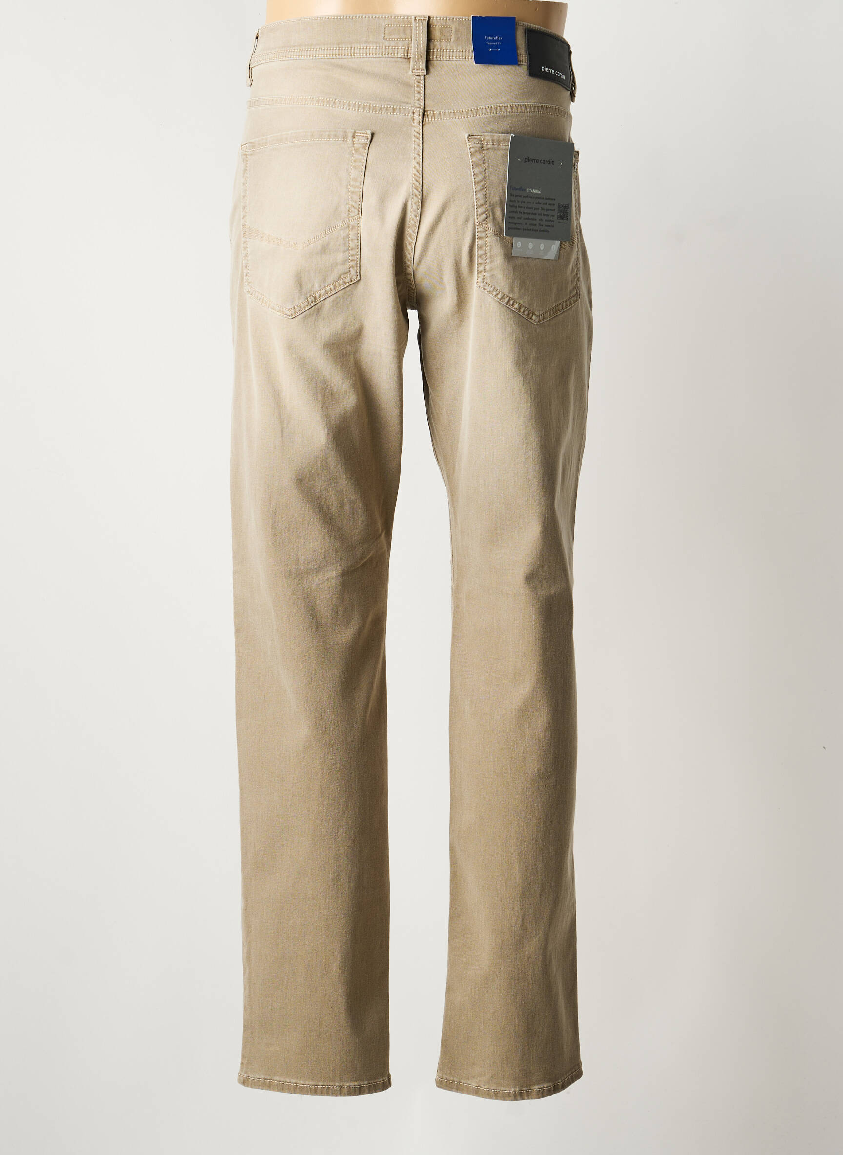 Pantalon droit stretch taille normale beige PIERRE CARDIN homme