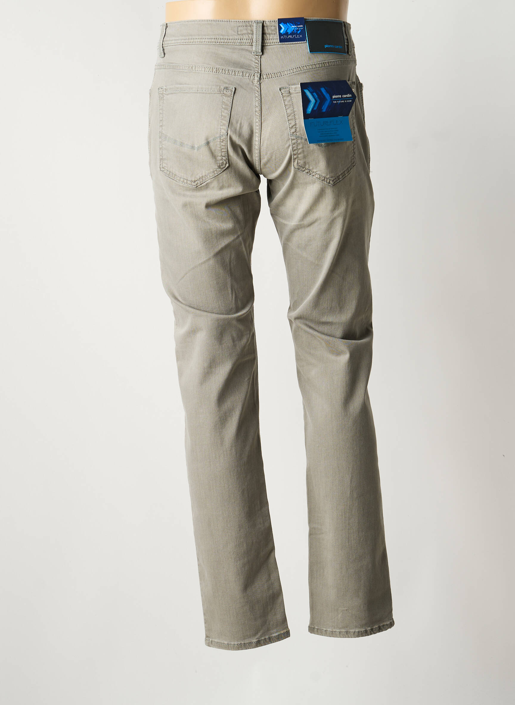 Pantalon droit stretch taille normale gris PIERRE CARDIN homme