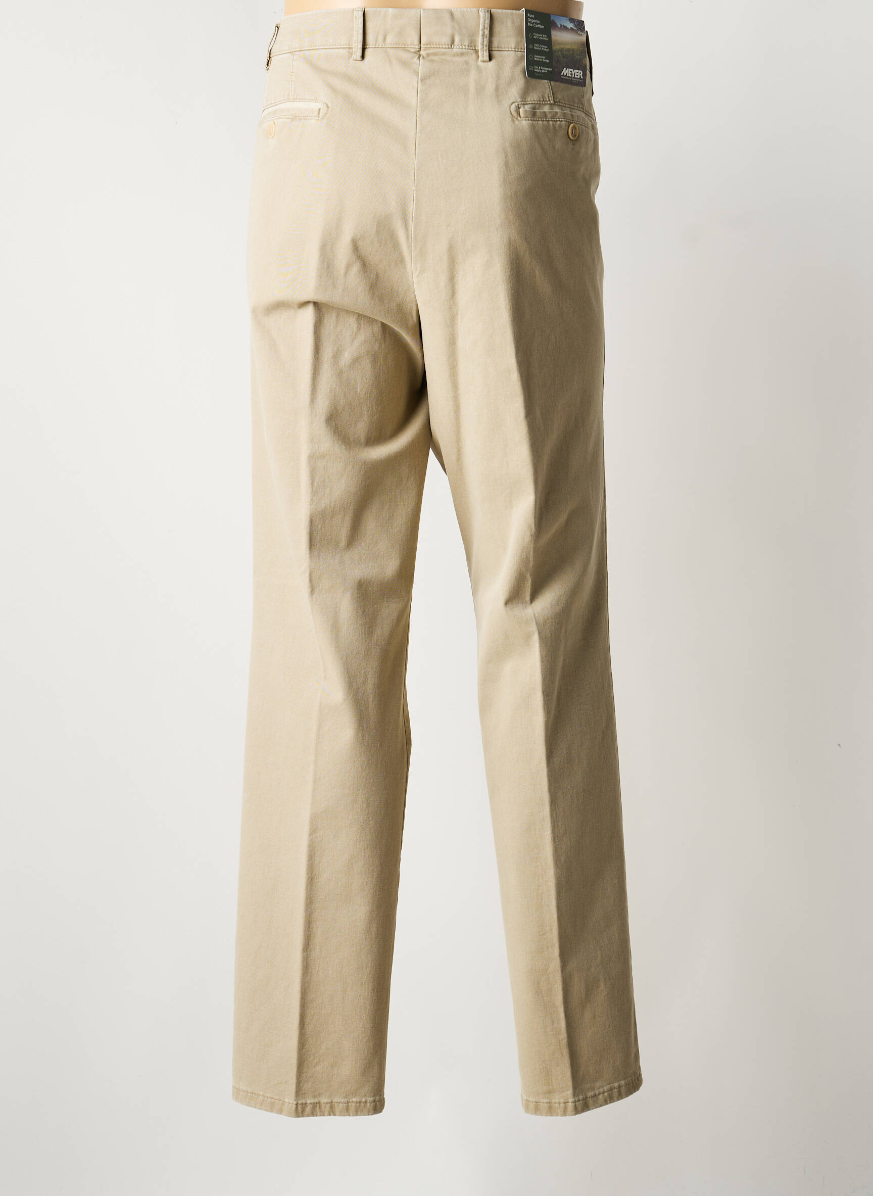 Pantalon droit stretch taille normale beige MEYER homme