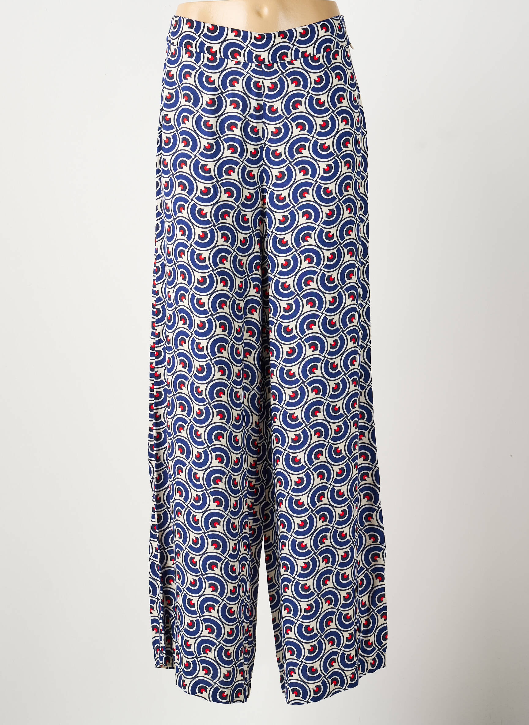 Pantalon large tissage popeline taille normale bleu LION OF PORCHES femme