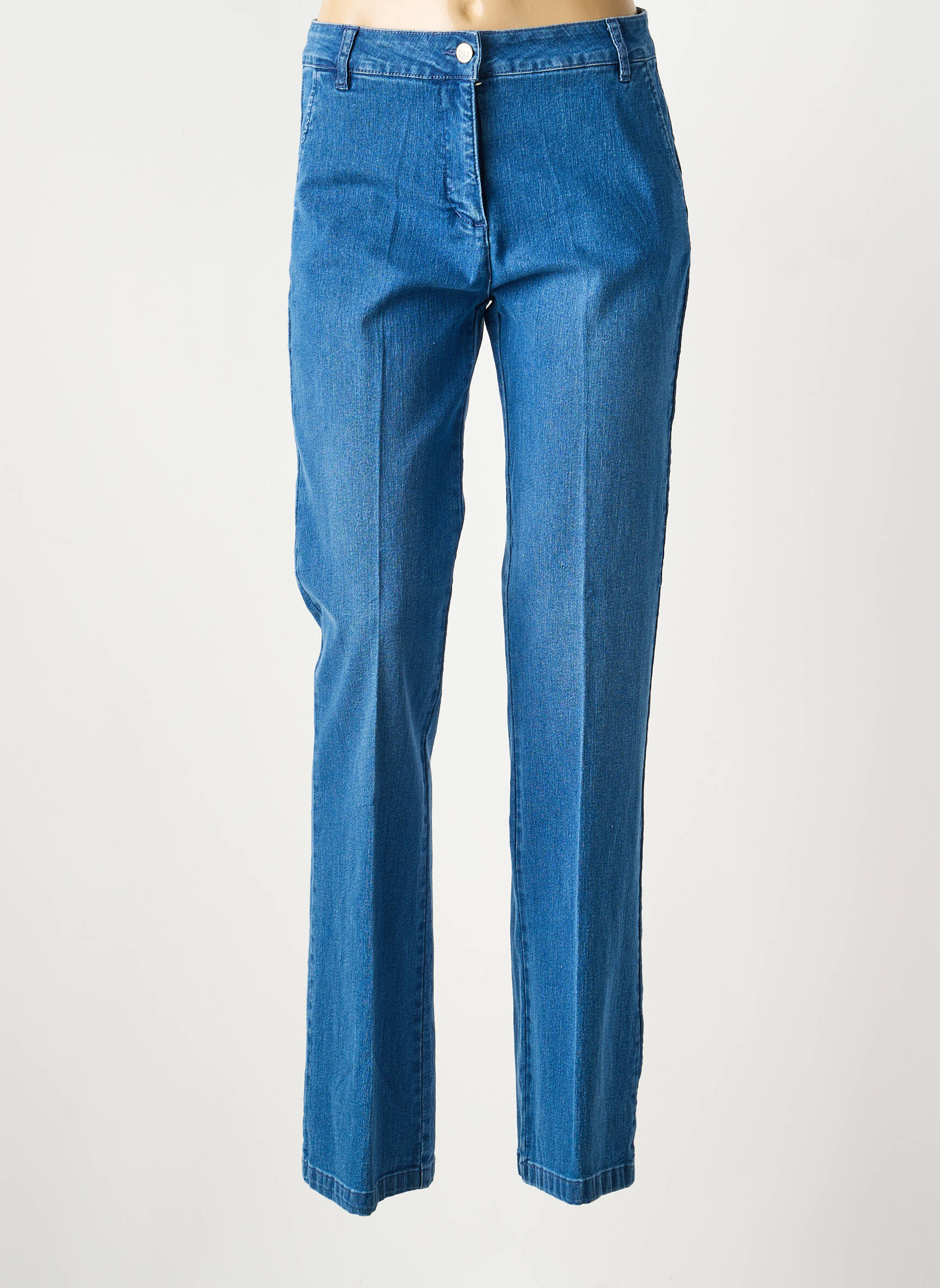 Jeans coupe droite stretch taille normale bleu SIGNE NATURE femme
