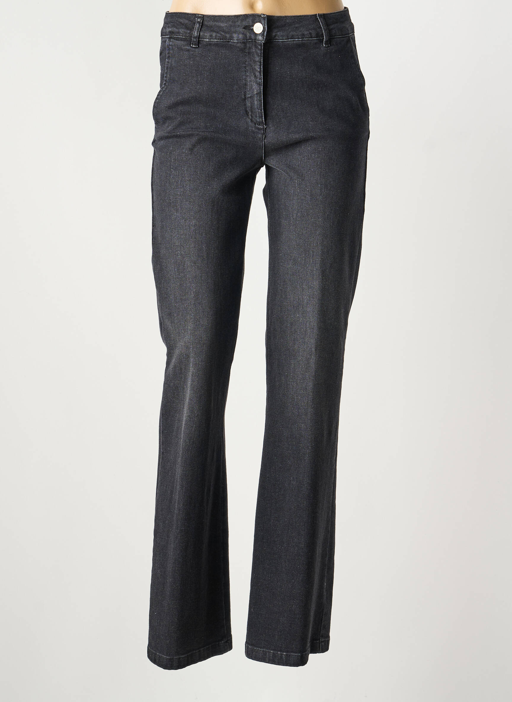 Jeans coupe droite stretch taille normale noir SIGNE NATURE femme