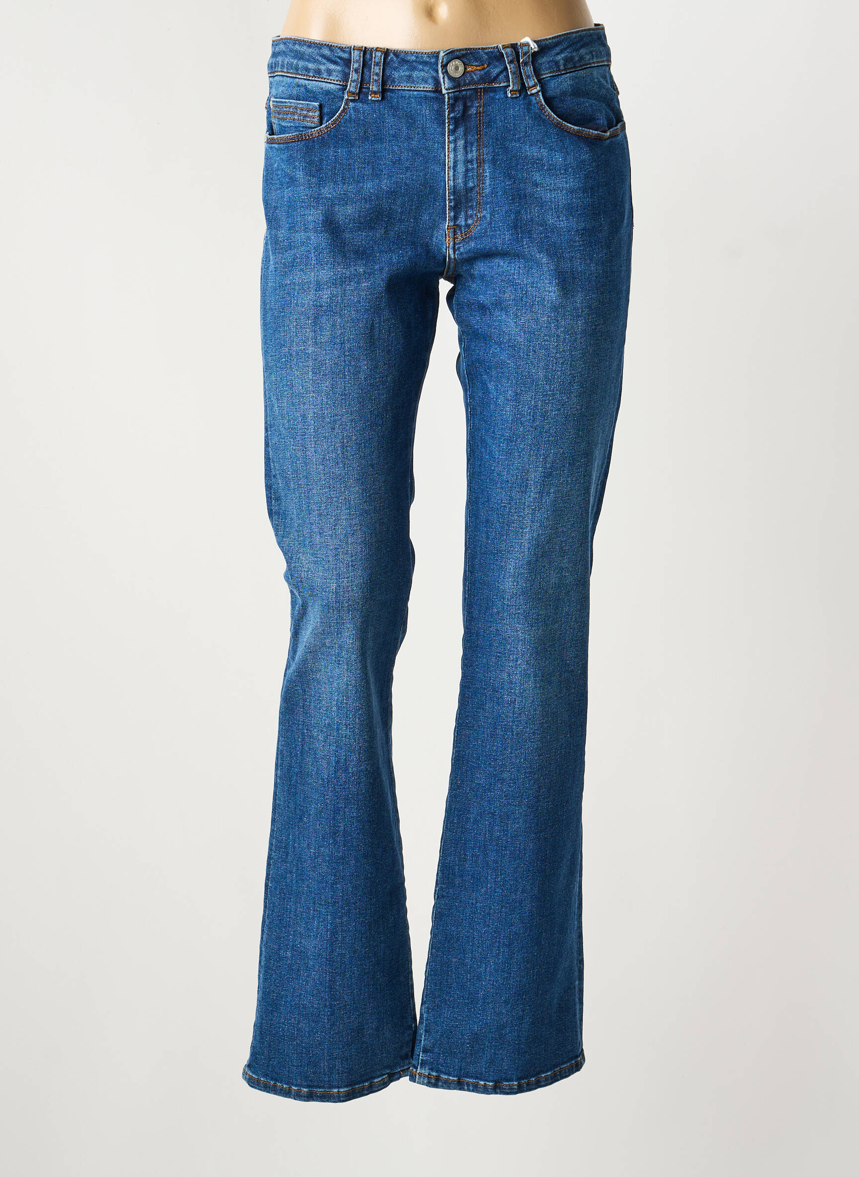 Jean coupe flare stretch taille normale bleu KANOPE femme