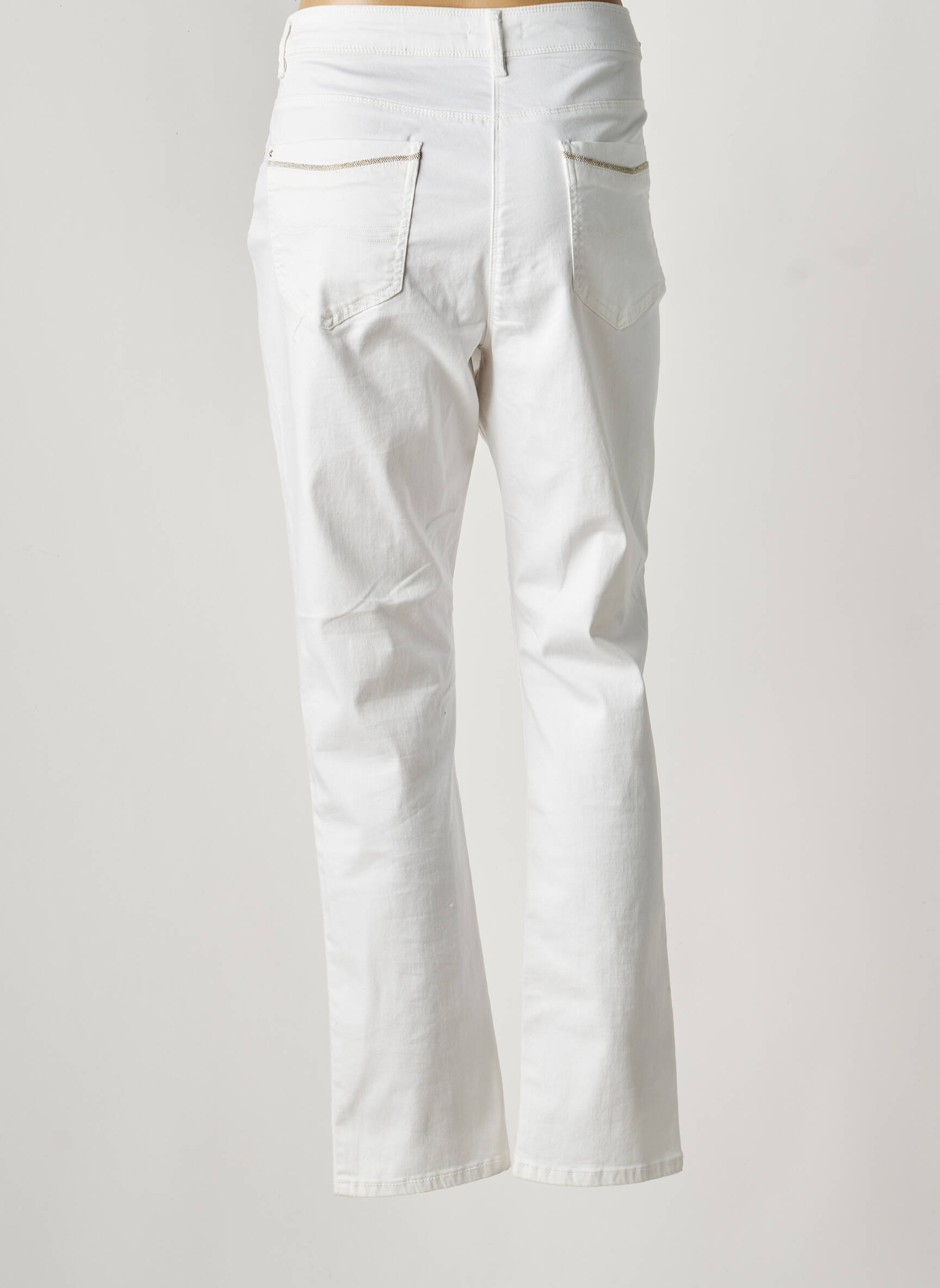 Pantalon droit stretch taille normale blanc DIANE LAURY femme