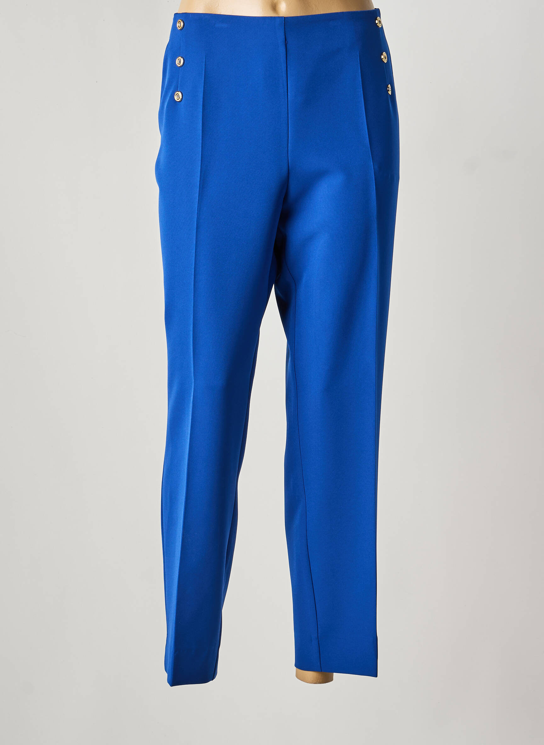 Pantalon droit stretch taille normale bleu ESTEL COLLECTION femme