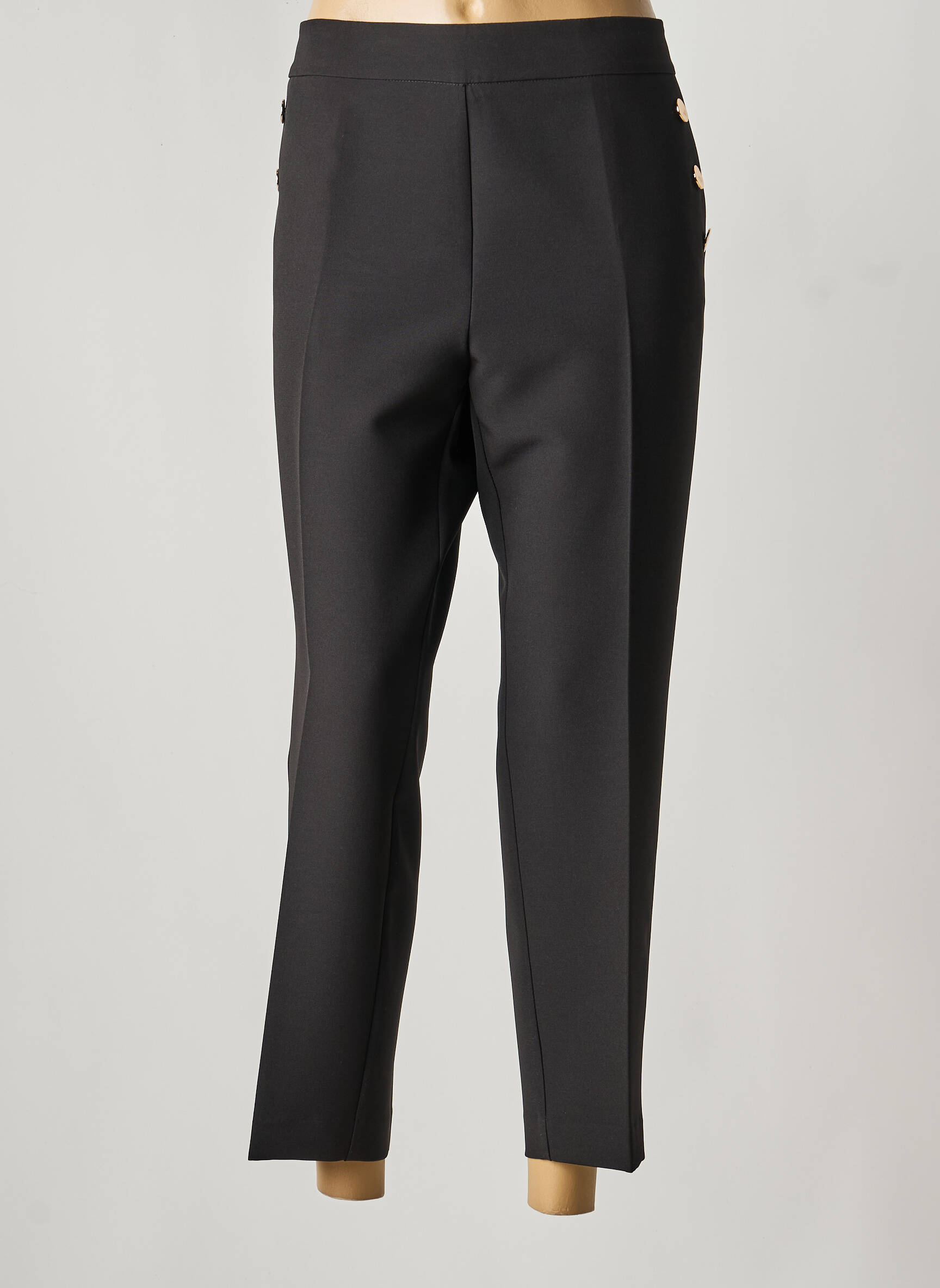 Pantalon 7/8 stretch taille normale noir ANDAM femme