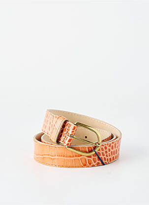 Ceinture tissage effet écaille marron SIGNE NATURE femme