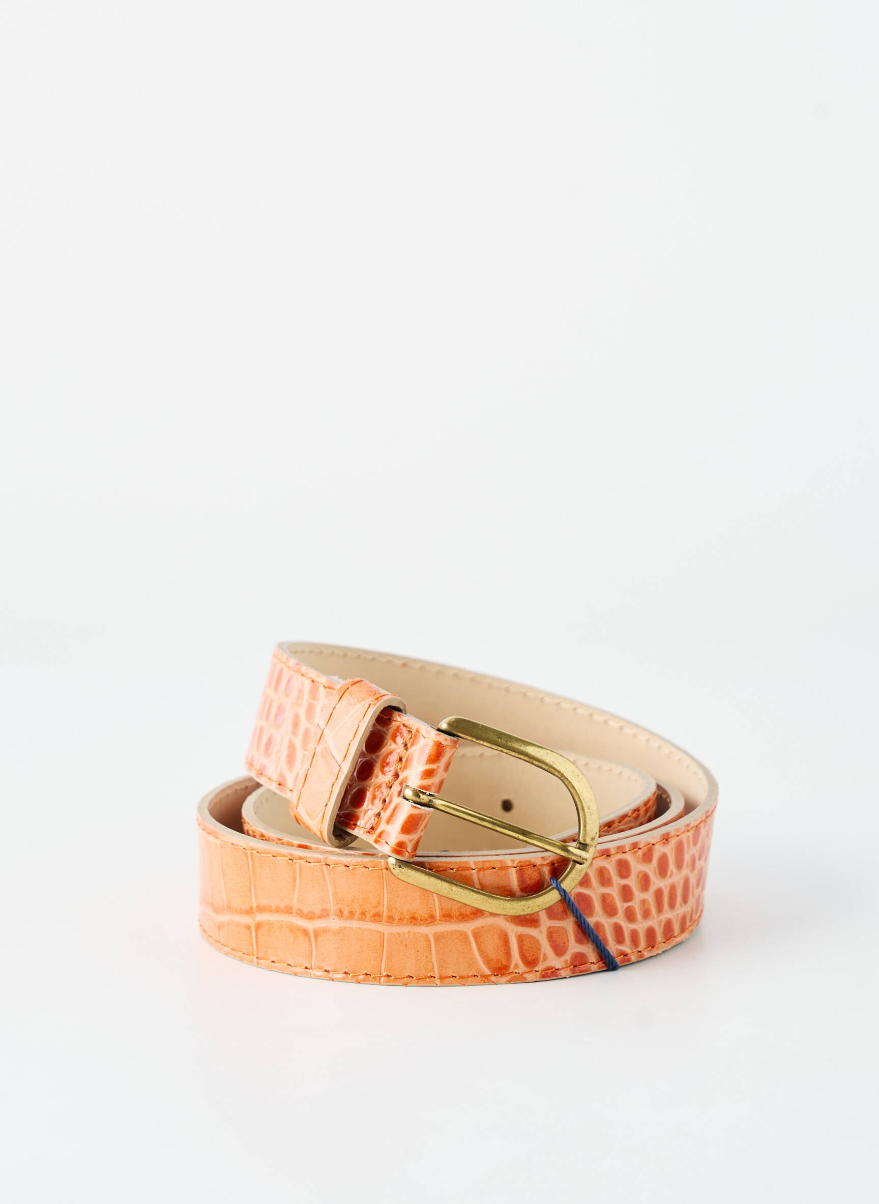 Ceinture tissage effet écaille marron SIGNE NATURE femme