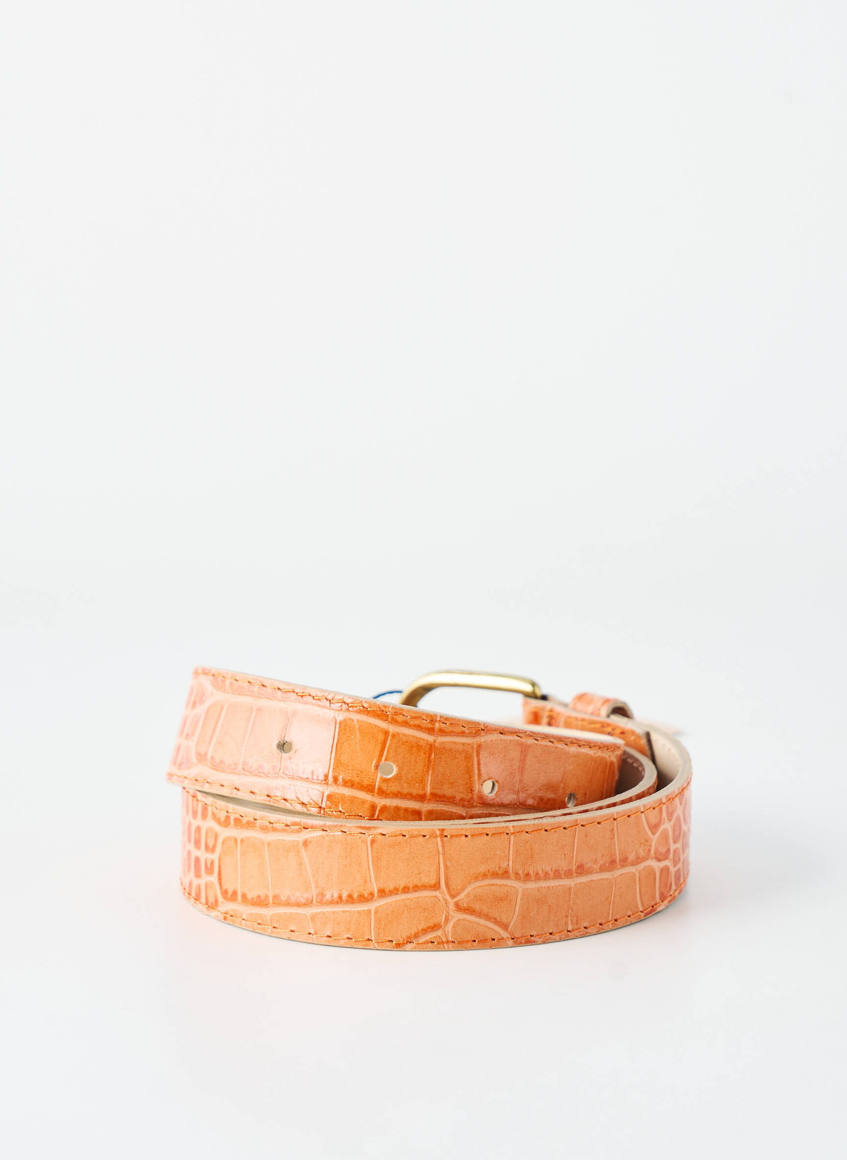 Ceinture tissage effet écaille marron SIGNE NATURE femme