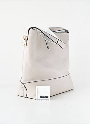 Sac cuir grainé forme rectangulaire gris SOPHIA DELLI femme