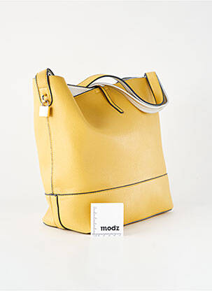 Sac cuir grainé forme rectangulaire jaune SOPHIA DELLI femme