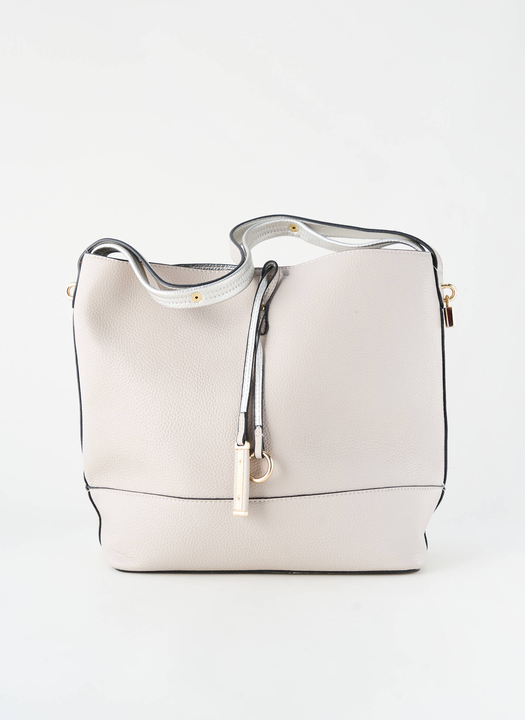 Sac cuir grainé forme rectangulaire gris SOPHIA DELLI femme