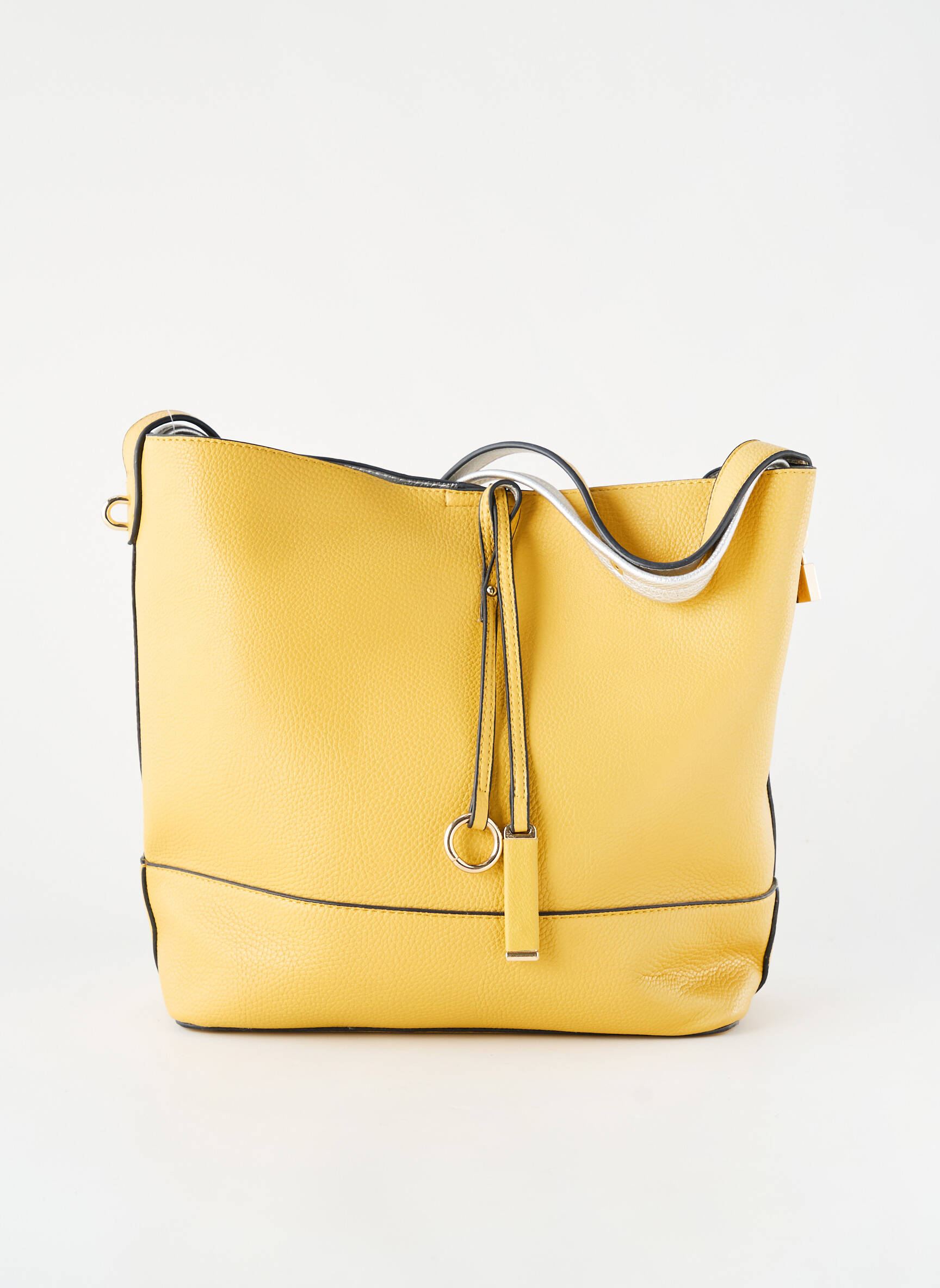 Sac cuir grainé forme rectangulaire jaune SOPHIA DELLI femme