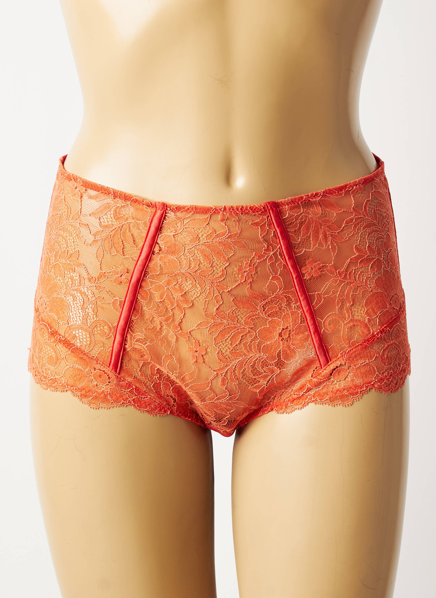 Culotte tissage satiné orange MAISON LEJABY femme