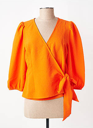 Top coupe cintrée manches 3/4 orange VERO MODA femme