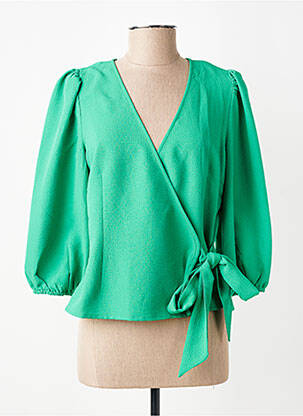 Top coupe cintrée manches 3/4 vert VERO MODA femme