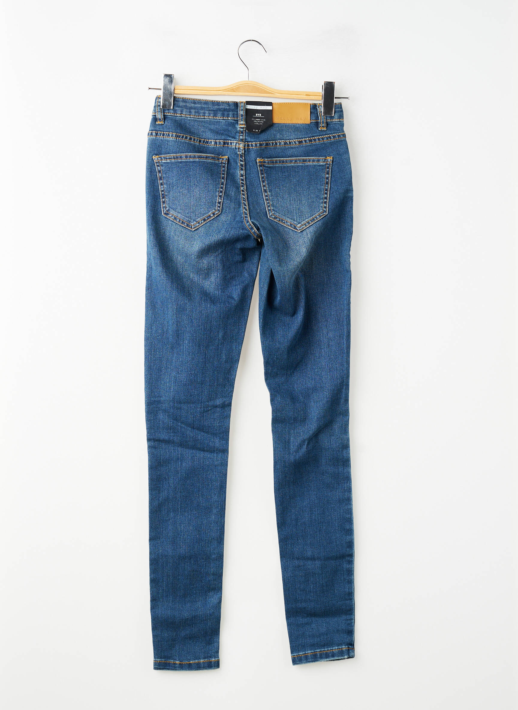 Jeans skinny tissage brut taille basse bleu NOISY MAY femme