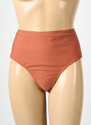 Bas de maillot de bain effet matière satinée culotte marron VERO MODA femme
