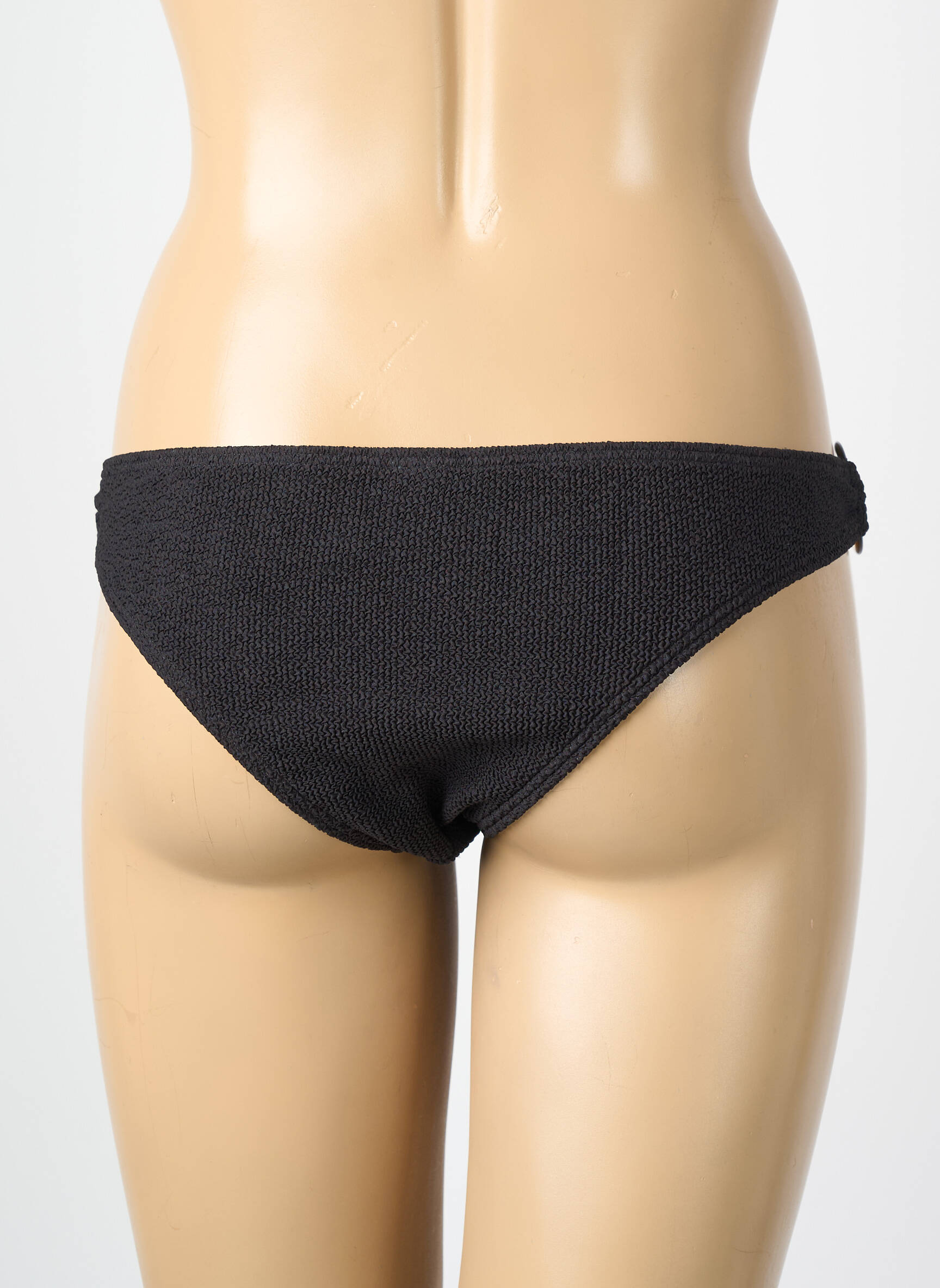 Bas de maillot de bain effet matière satinée culotte noir PIECES femme
