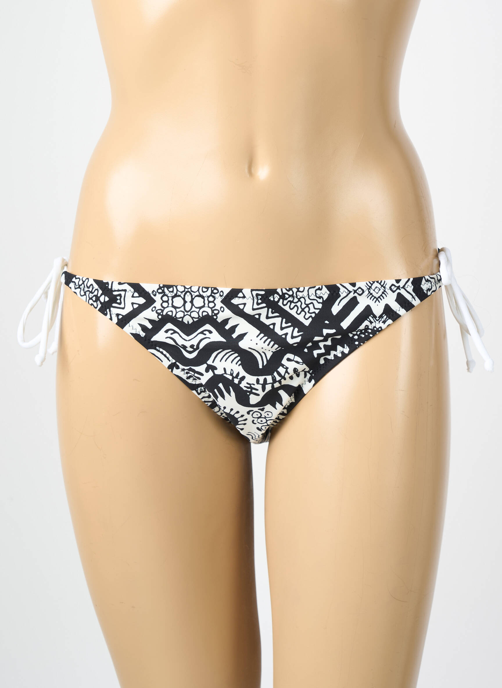 Bas de maillot de bain effet matière satinée bikini noir VERO MODA femme