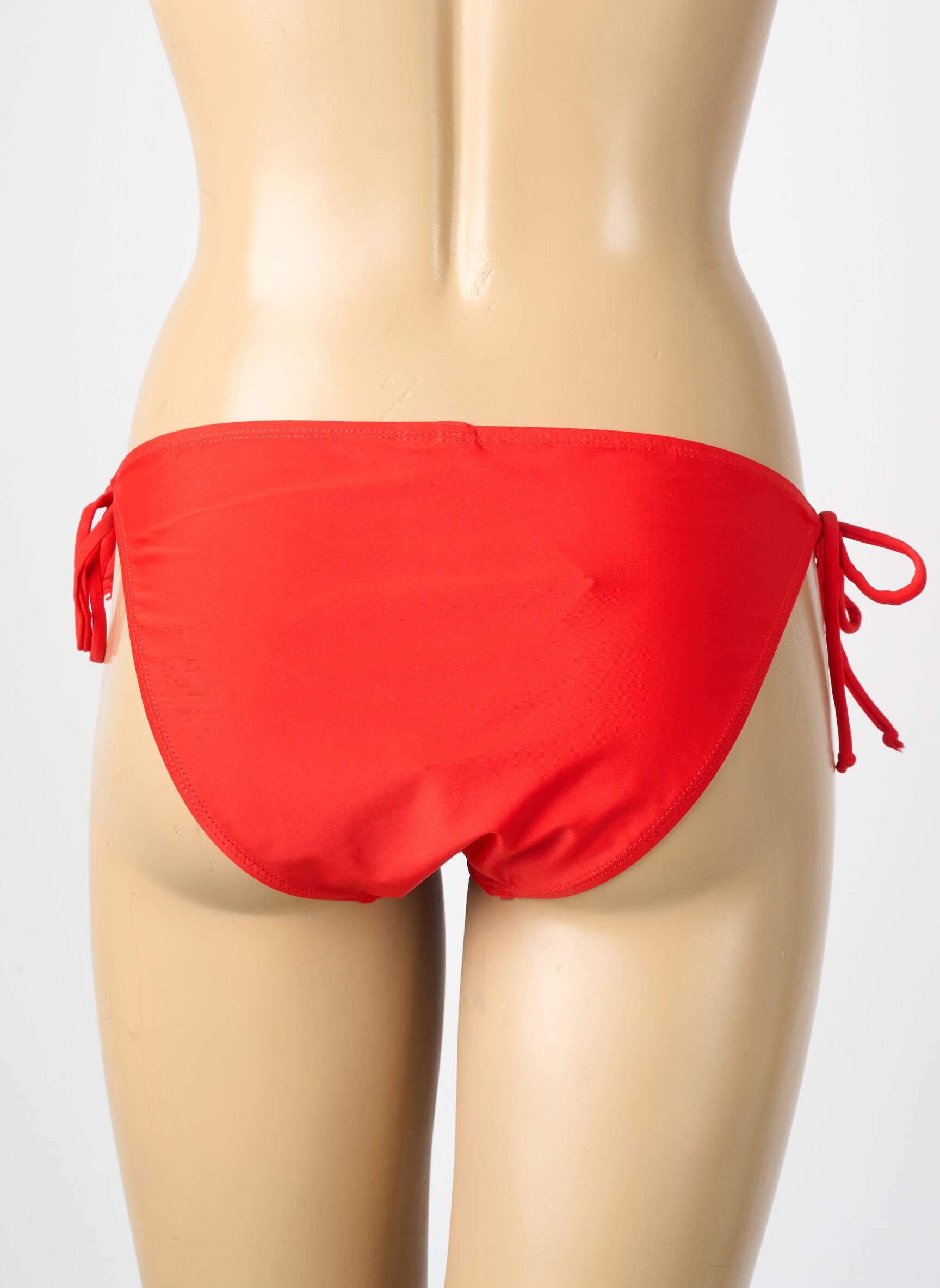 Bas de maillot de bain tissage satiné bikini rouge VERO MODA femme