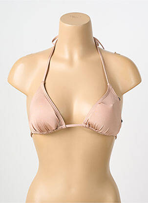 Haut de maillot de bain fermeture liens à nouer haut soutien-gorge avec mousse de rembourrage amovible rose PIECES femme