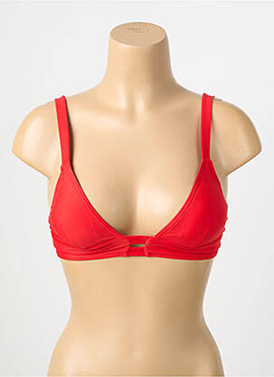 Haut de maillot de bain stretch haut soutien-gorge avec mousse de rembourrage amovible rouge PIECES femme