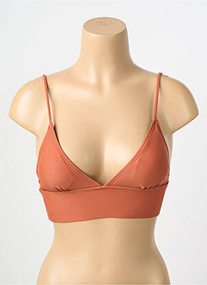 Haut de maillot de bain stretch haut soutien-gorge avec mousse de rembourrage amovible marron VERO MODA femme