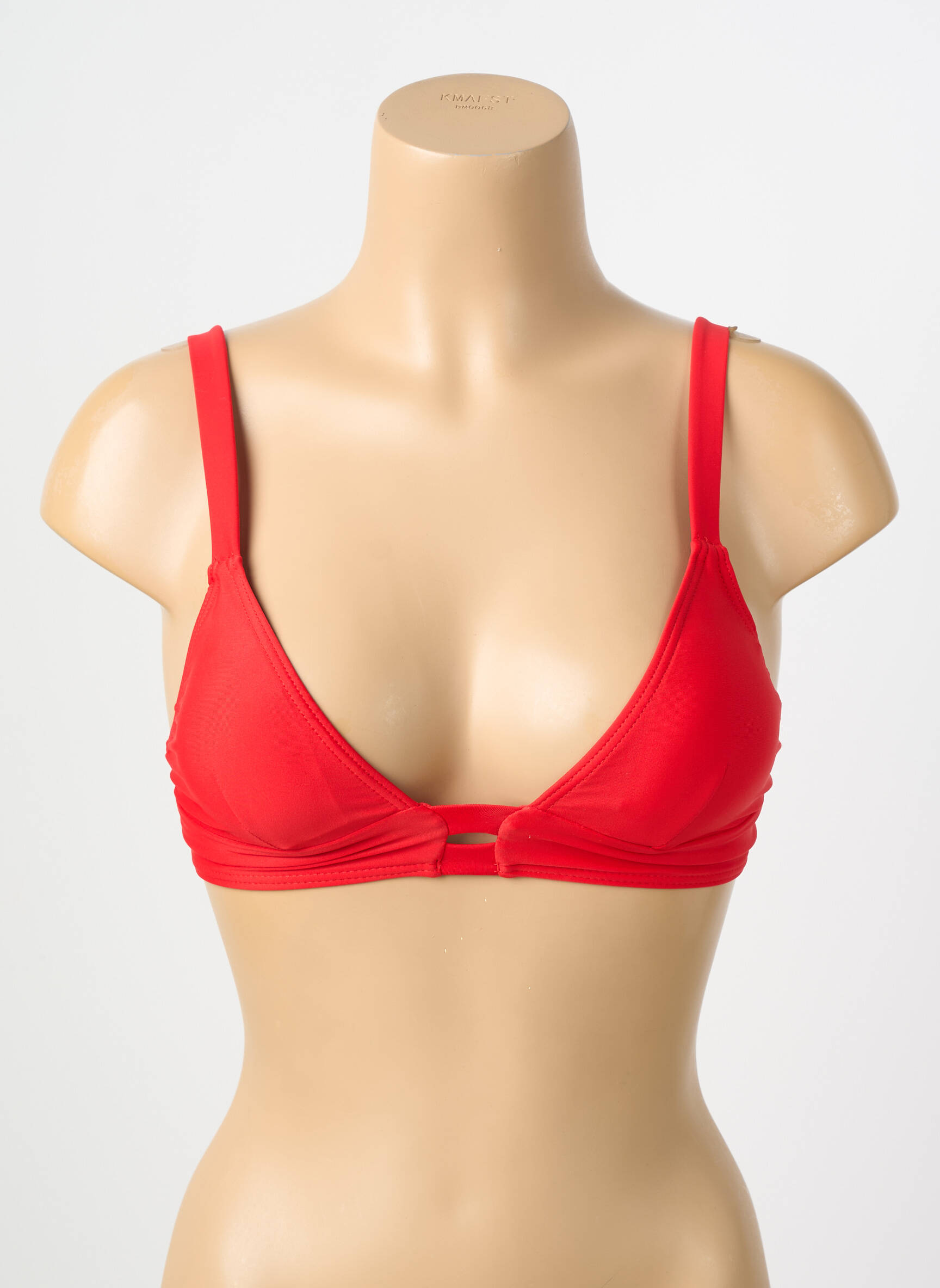 Haut de maillot de bain stretch haut soutien-gorge avec mousse de rembourrage amovible rouge PIECES femme