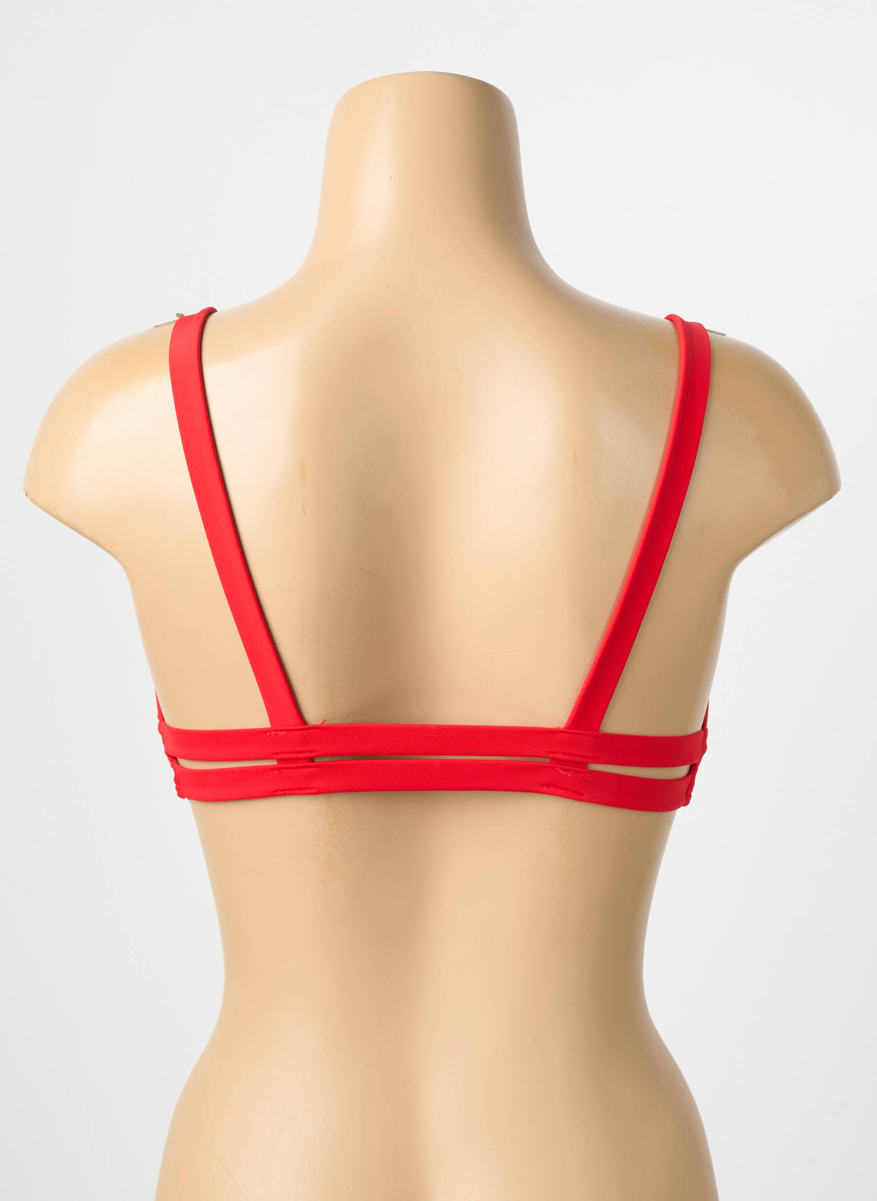 Haut de maillot de bain stretch haut soutien-gorge avec mousse de rembourrage amovible rouge PIECES femme