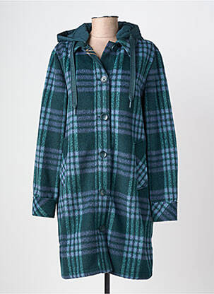 Manteau long a capuche a capuche vert CECIL femme