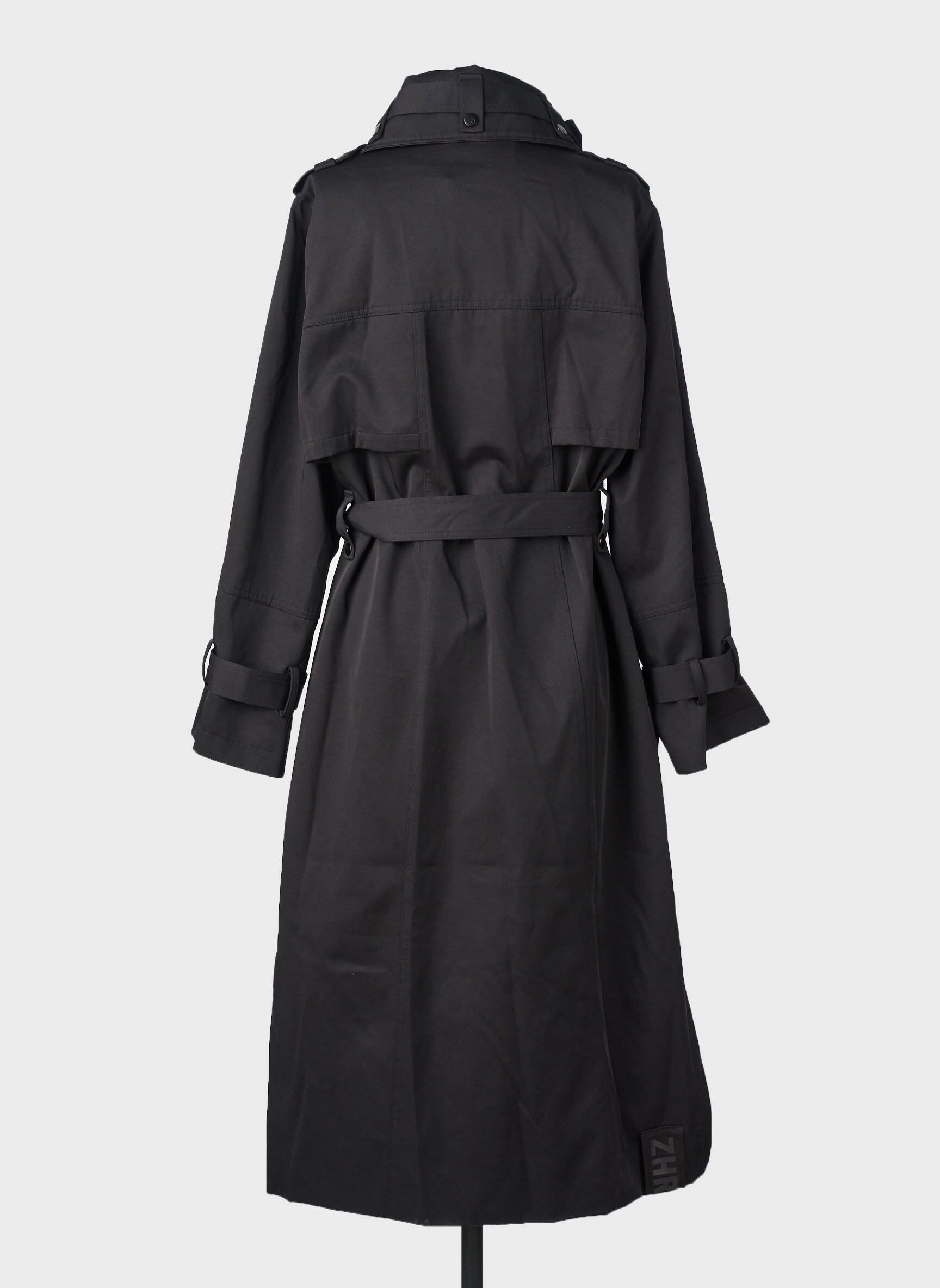 Trench tissage popeline sans capuche noir ZHRILL femme
