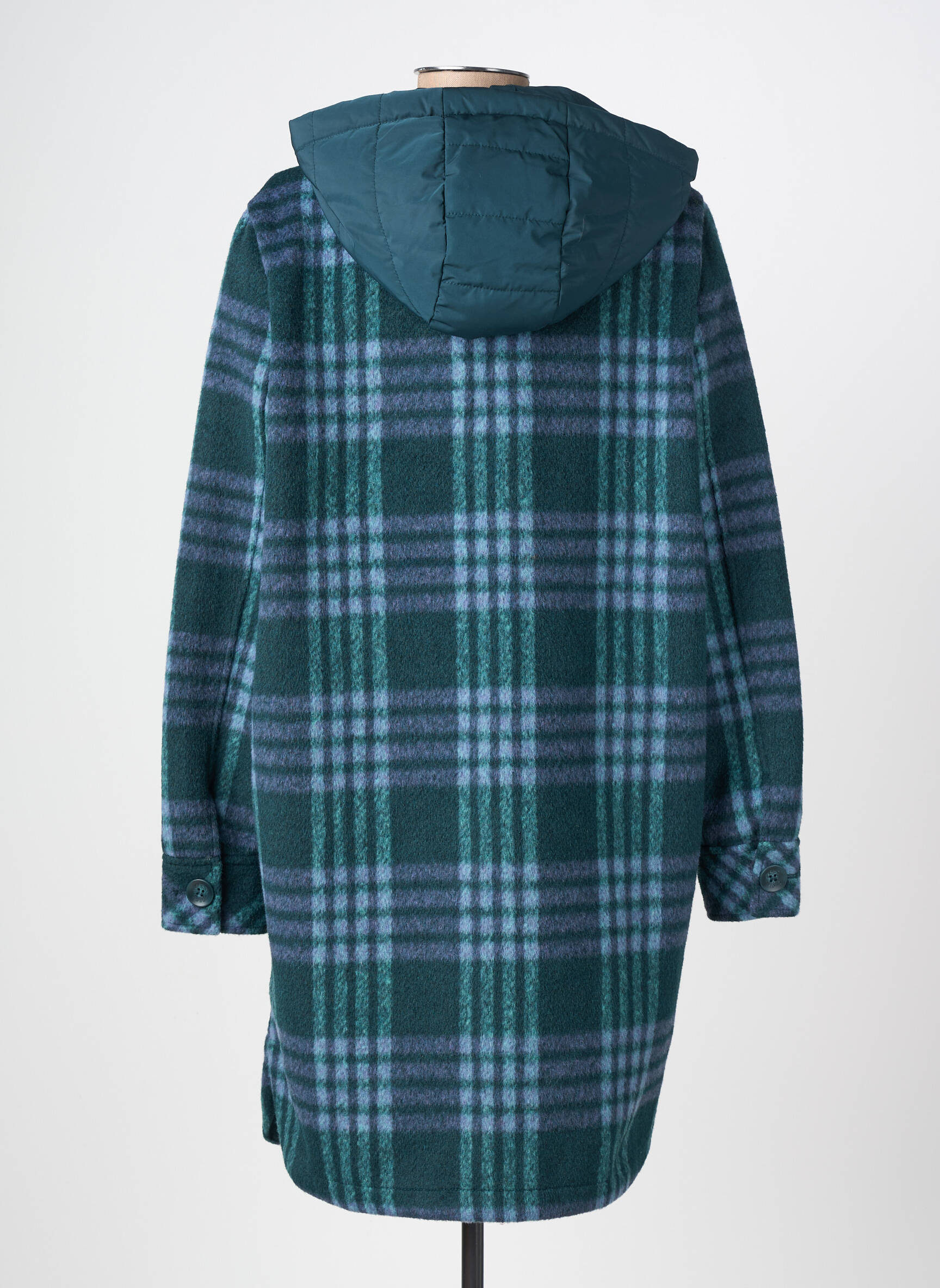 Manteau long a capuche a capuche vert CECIL femme