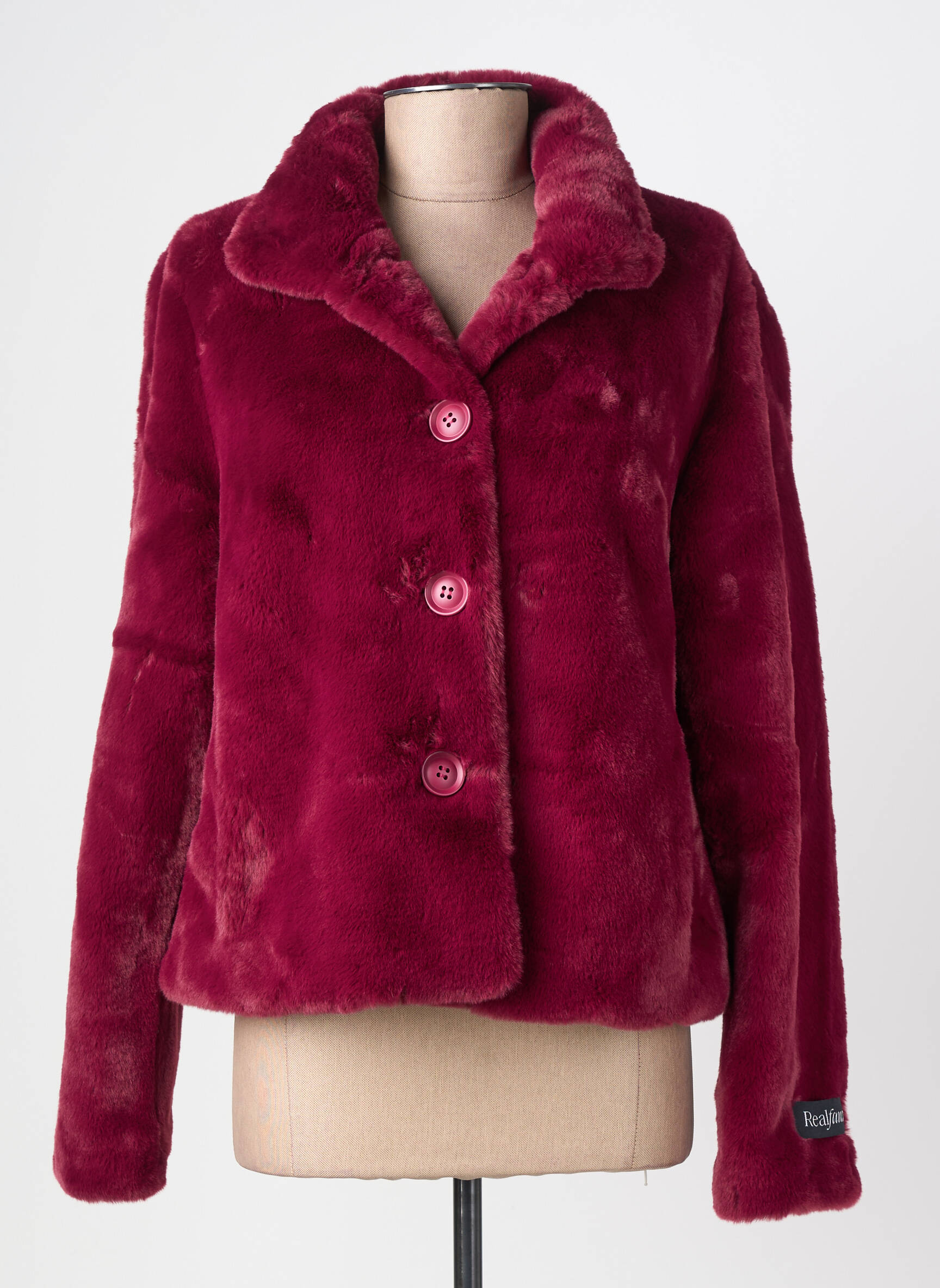 Manteau court poches sans capuche rouge RINO & PELLE femme