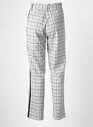 Pantalon droit fermeture zippée sous rabat boutonné taille normale gris ANDAM femme