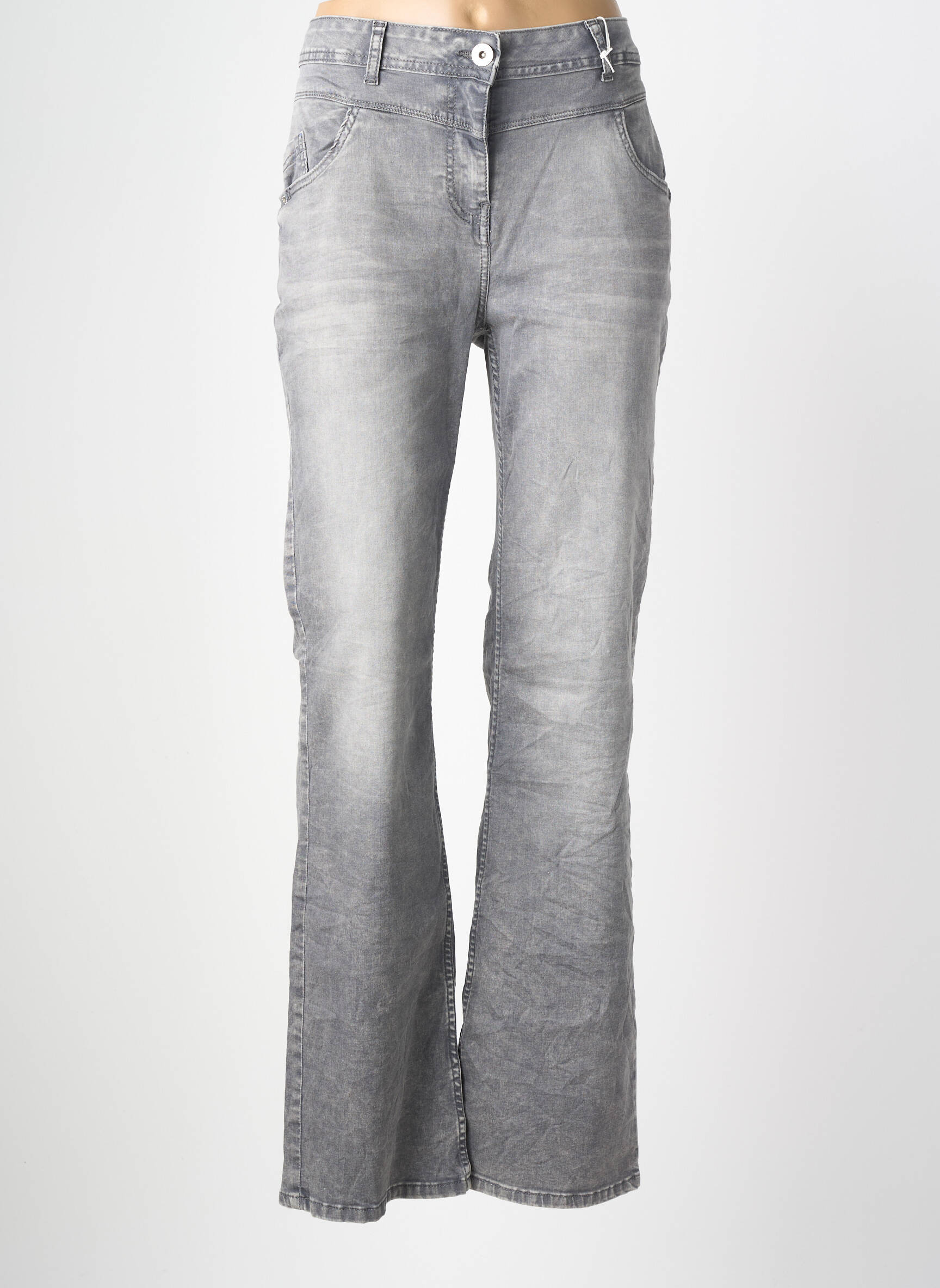 Pantalon flare stretch taille normale gris CECIL femme
