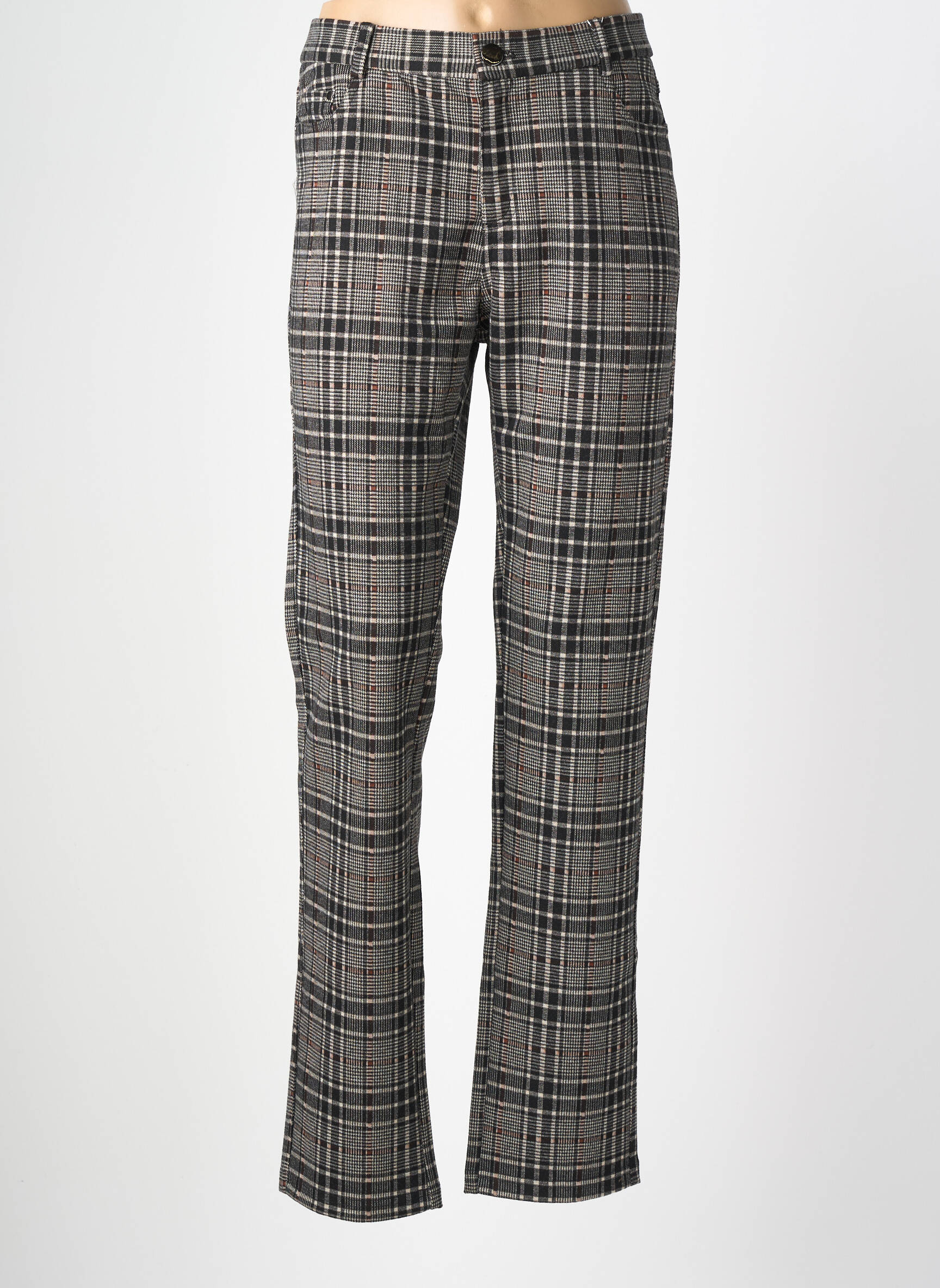 Pantalon droit stretch taille normale gris TINTA femme