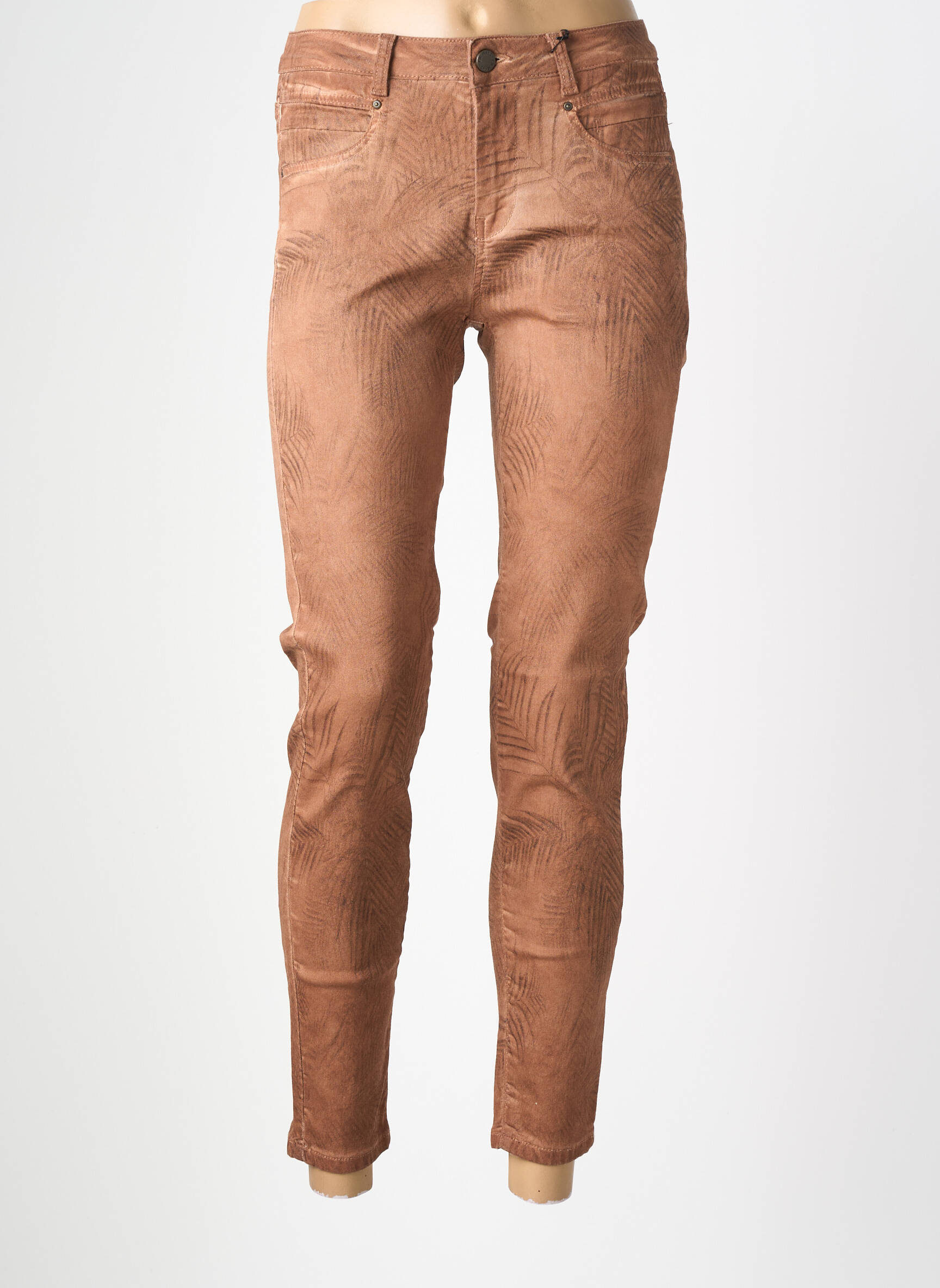 Pantalon slim skinny taille normale marron EVA KAYAN femme