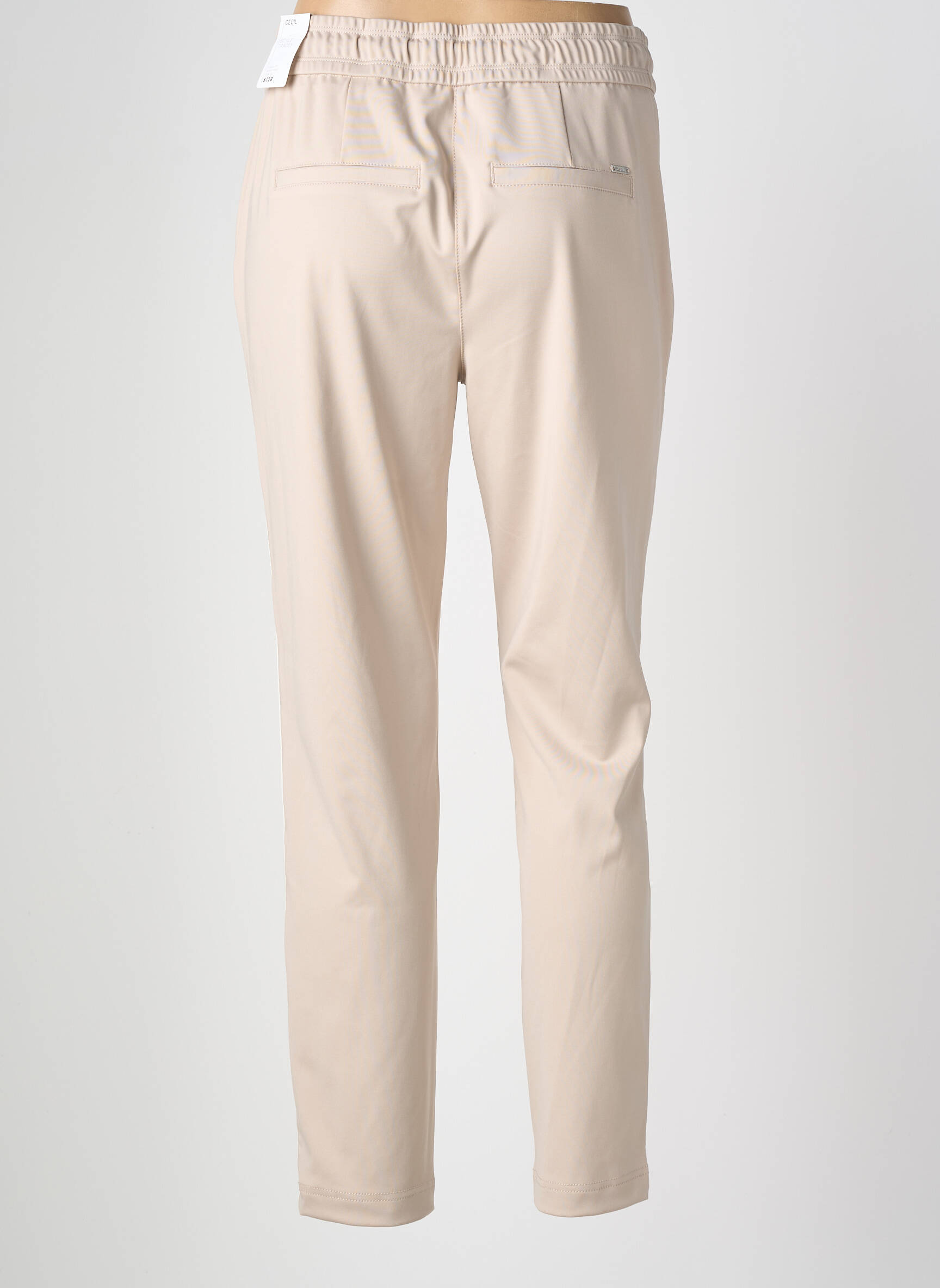 Pantalon slim taille élastique taille normale beige CECIL femme