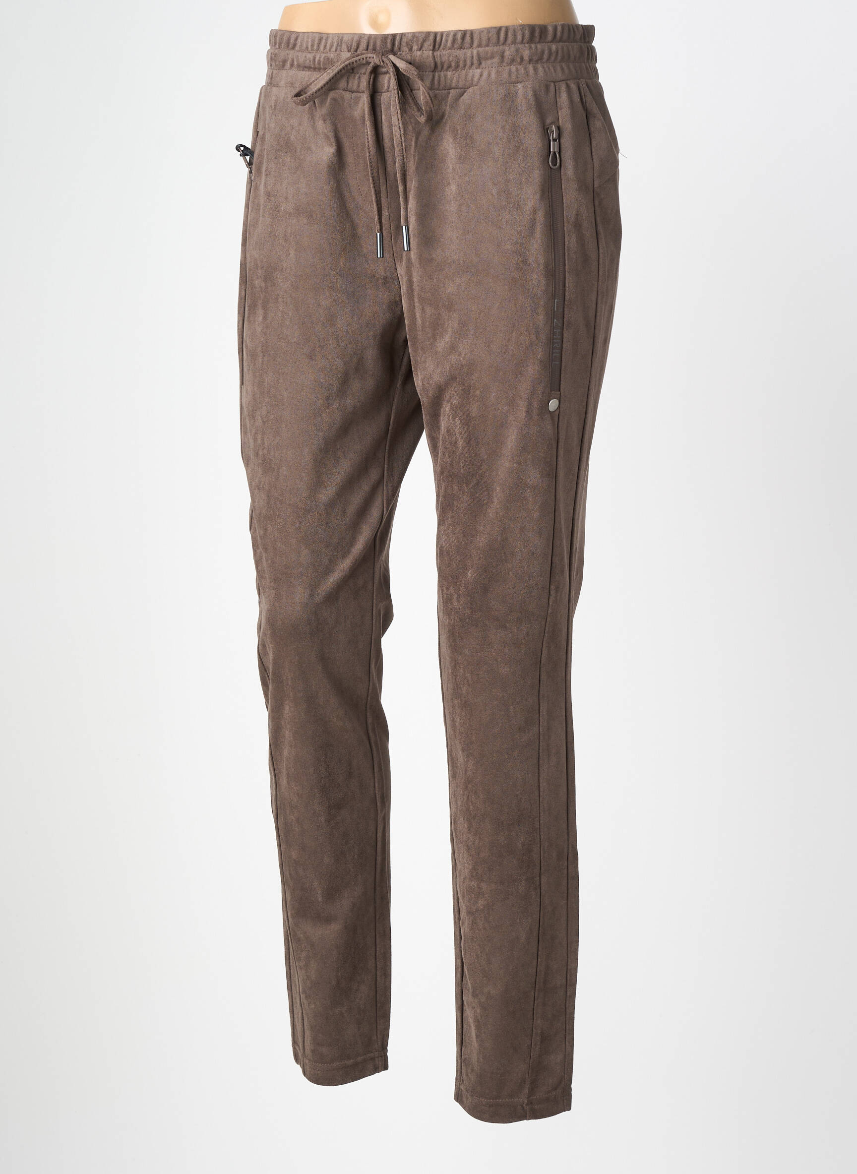 Pantalon droit stretch taille normale marron ZHRILL femme