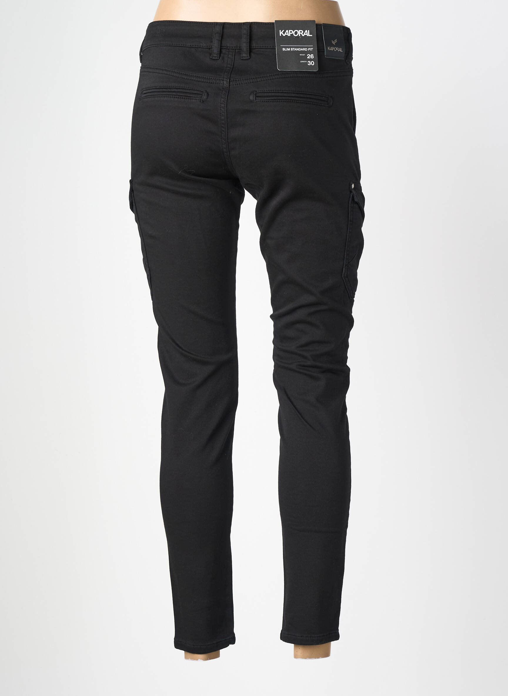 Pantalon cargo poches taille normale noir KAPORAL femme