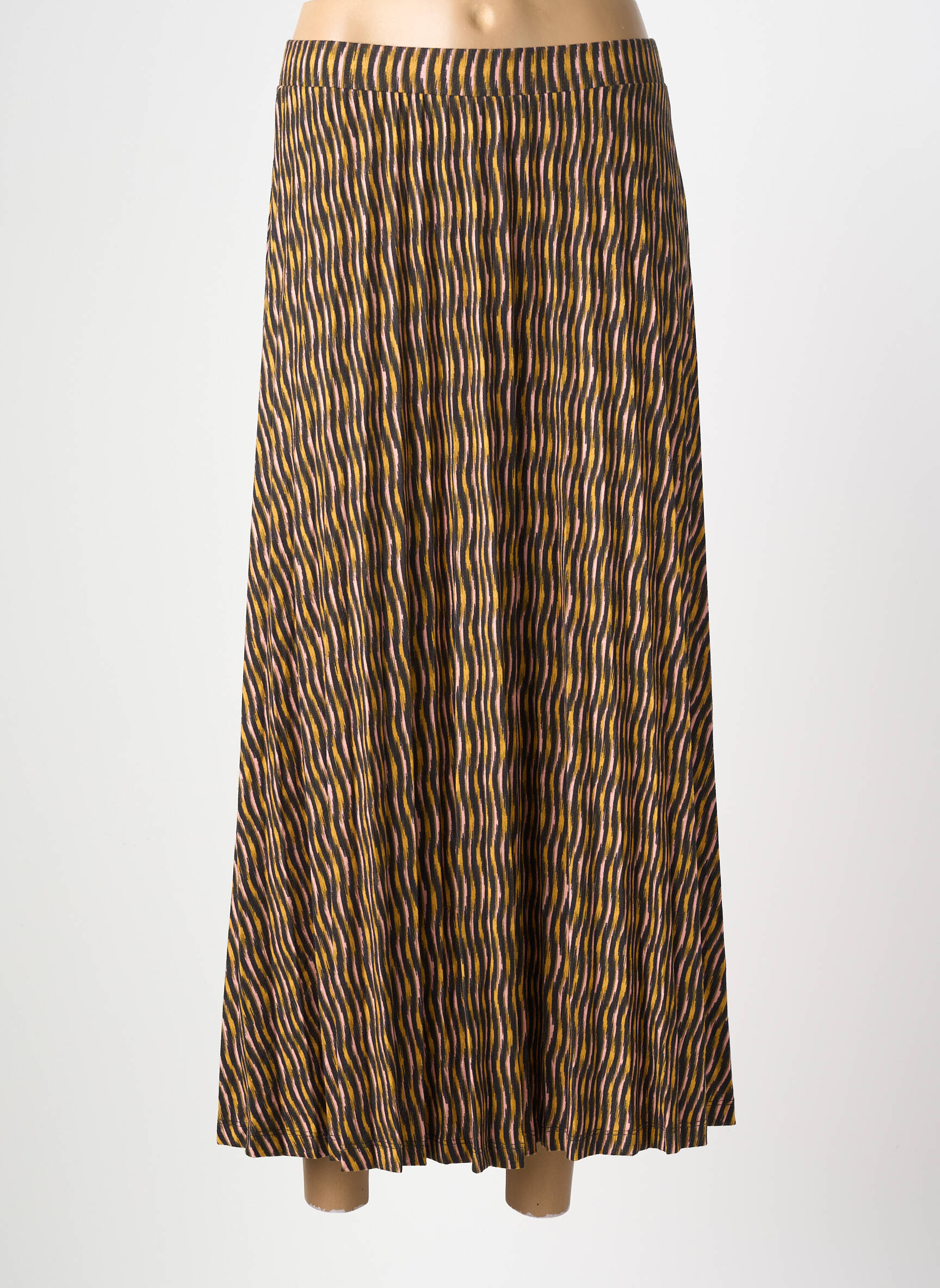 Jupe longue imprimé fantaisie marron SURKANA femme