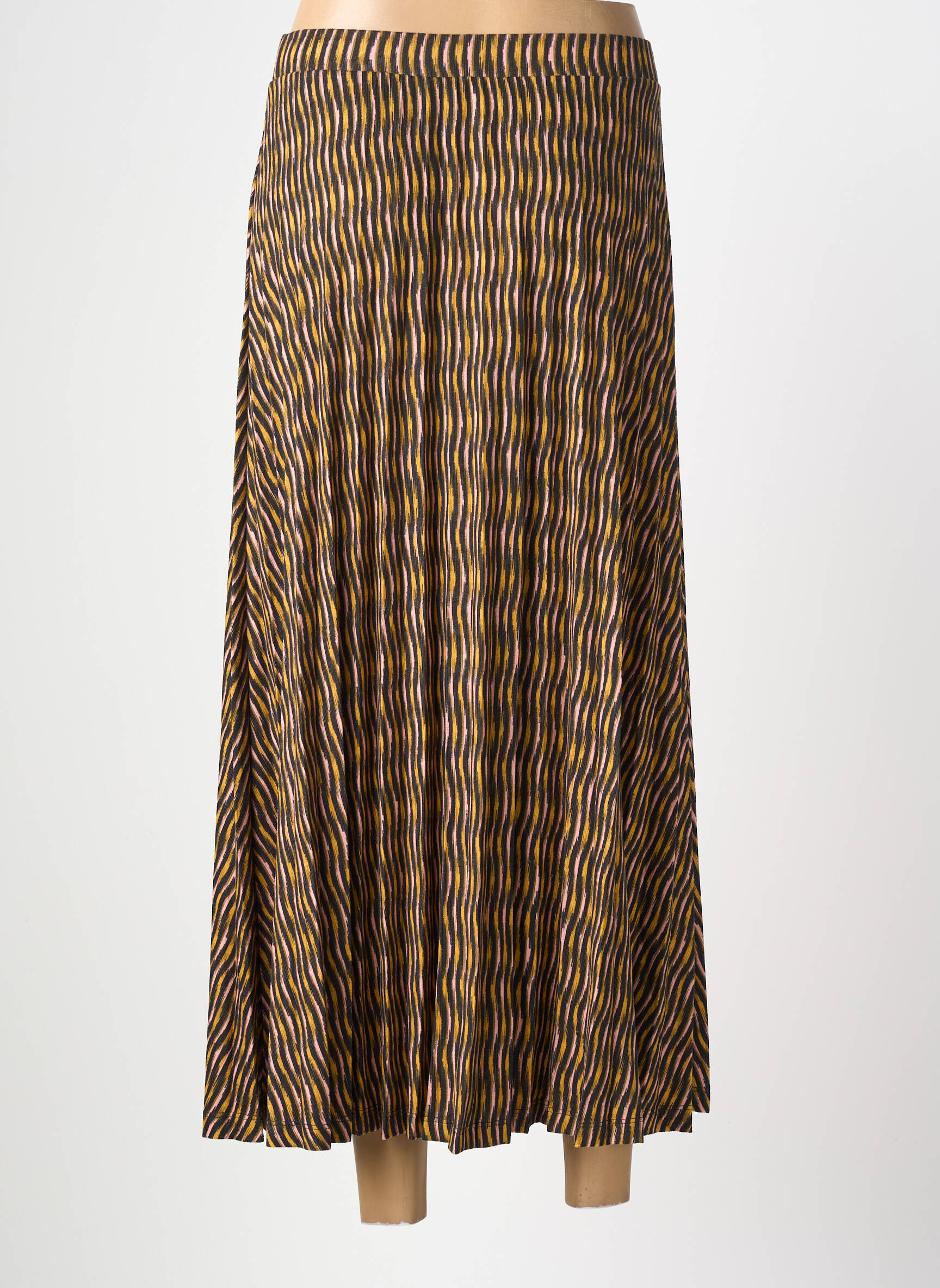 Jupe longue imprimé fantaisie marron SURKANA femme