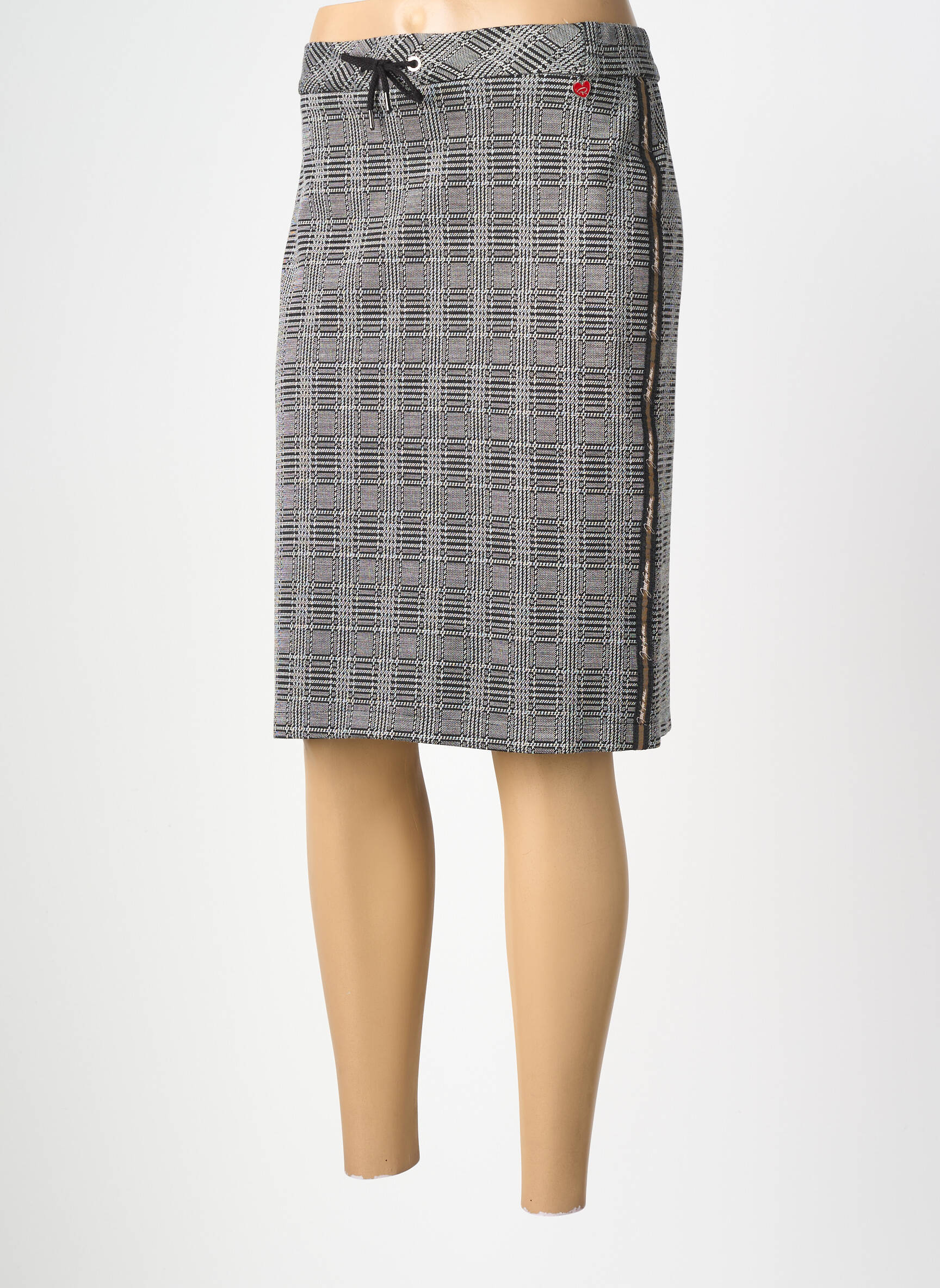 Jupe courte taille élastique gris TONI femme