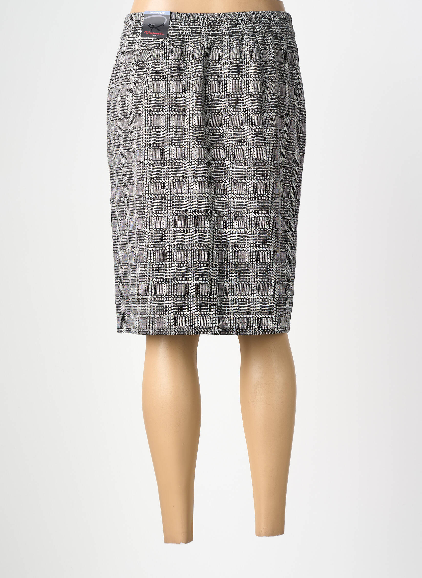 Jupe courte taille élastique gris TONI femme