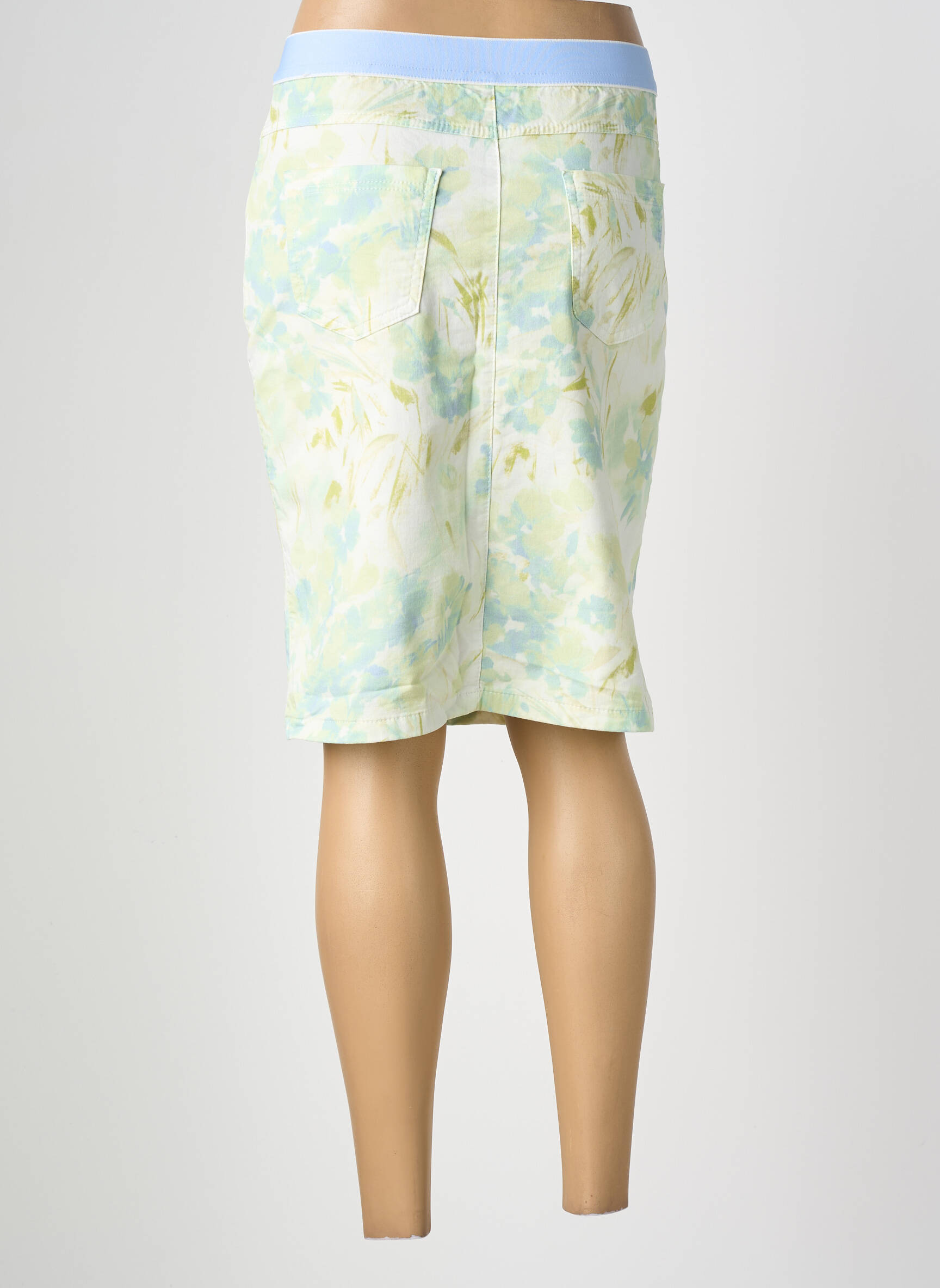 Jupe courte taille élastique vert TONI femme