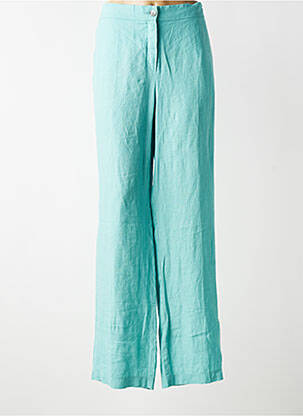 Pantalon large fermeture zippée sous rabat boutonné taille normale bleu TONI femme