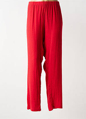 Pantalon droit tissage crêpe taille normale rouge LA FIANCÉE femme
