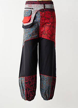 Pantalon droit tissage popeline taille normale noir COTON DU MONDE femme